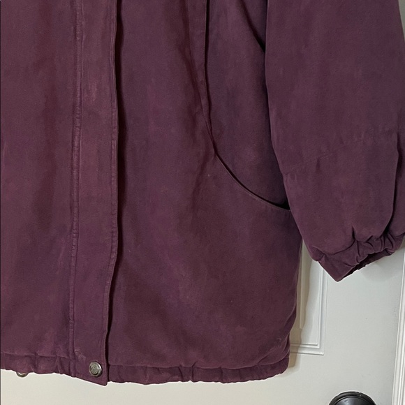 Worthington Plum Fox Fur Trim Hooded Winter Puffer Jacket - Size Medium - Picture 10 of 16